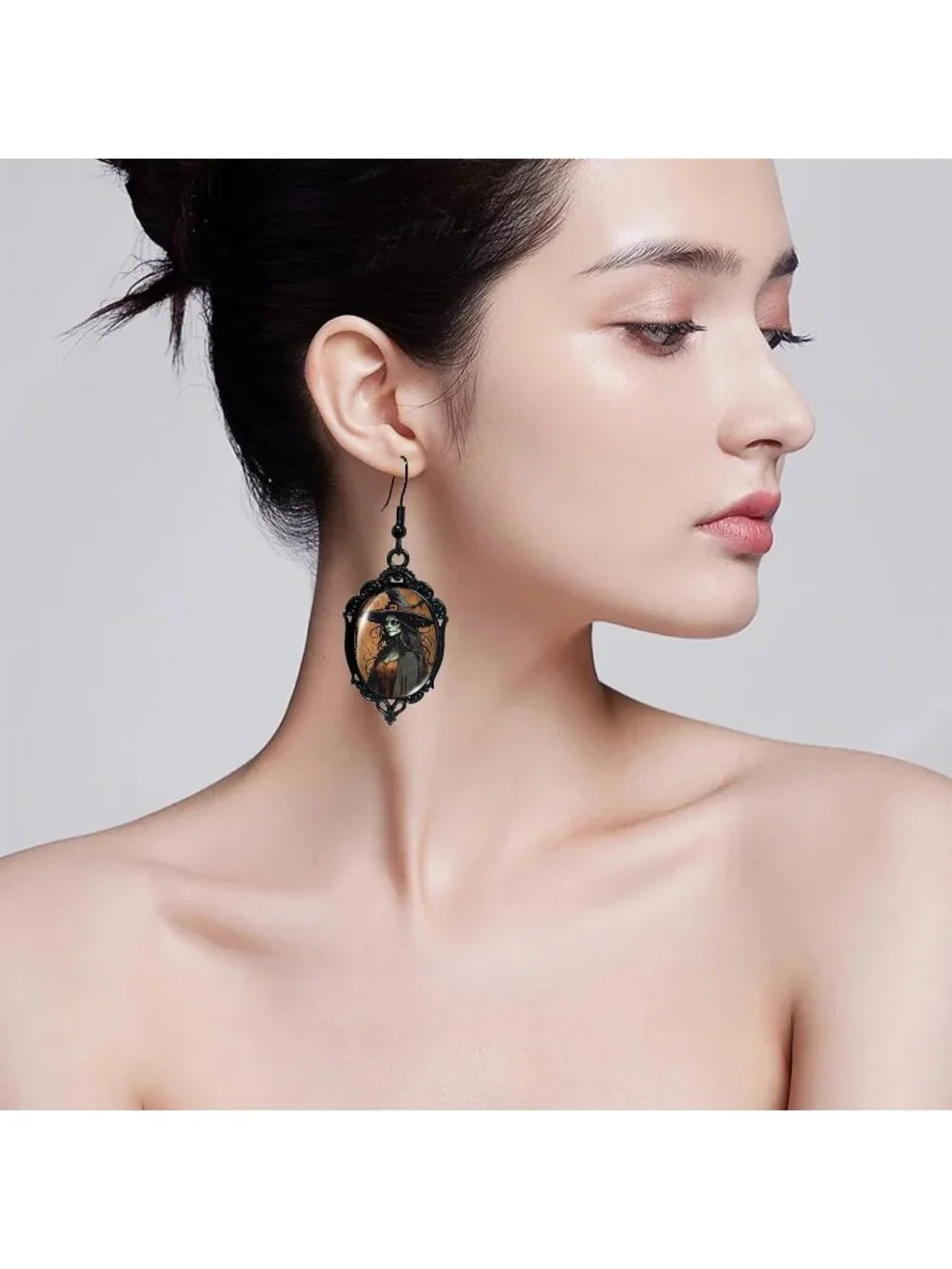 Women’s Jewelry Brown Witch Set Halloween Victorian Punk Gothic Necklace Earring
